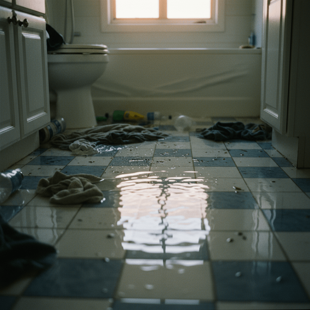 Überschwemmtes Badezimmer